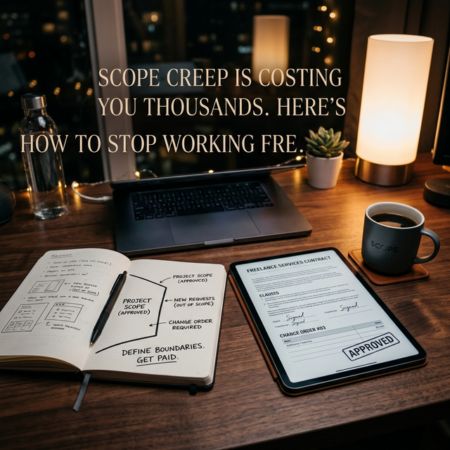 Scope Creep Is Costing You Thousands. Here's How to Stop Working for Free. - Blog article featured image